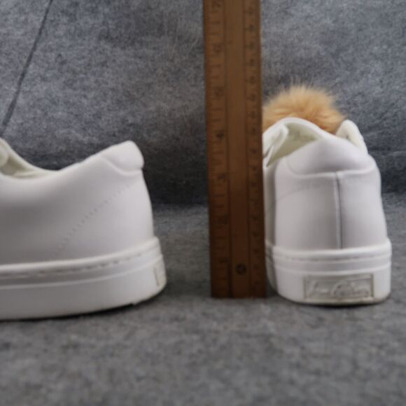 Sam Edelman Shoes Womens 8.5 Sneakers Leya Fashion Pom Pom Slip On Leather White - Picture 12 of 14